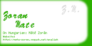 zoran mate business card